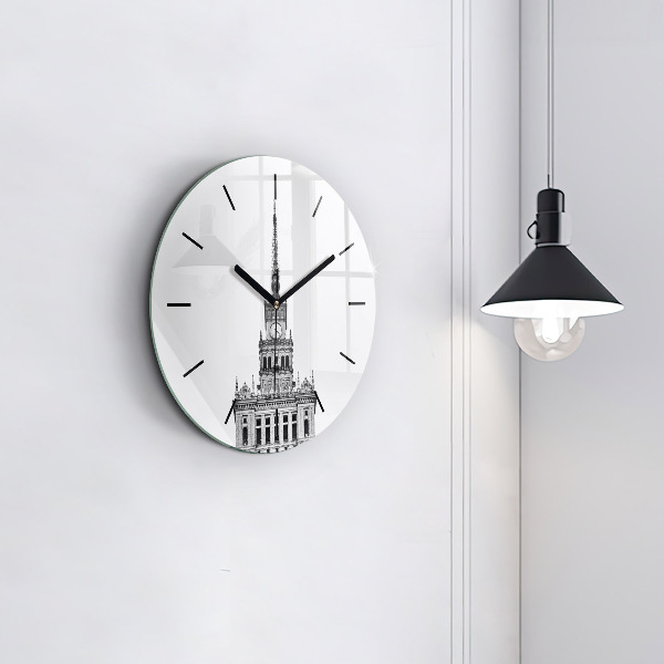 Round glass wall clock Palace of Culture and Science