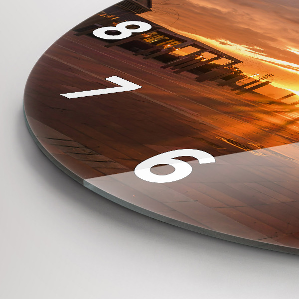 Round glass wall clock Barcelona Olympic Park