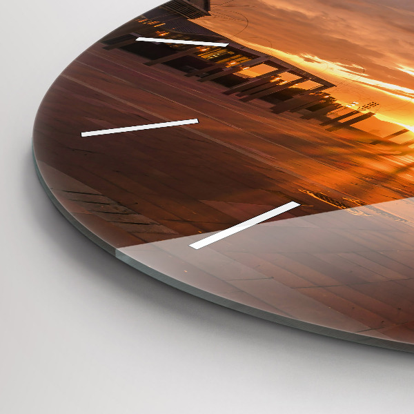 Round glass wall clock Barcelona Olympic Park