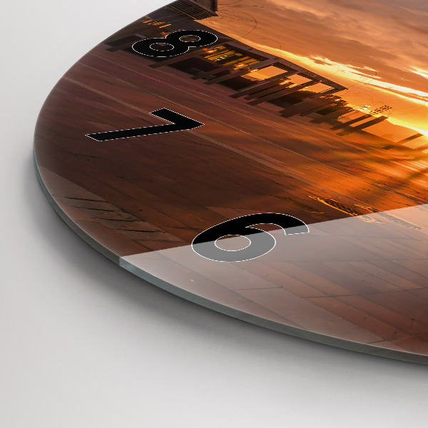 Round glass wall clock Barcelona Olympic Park