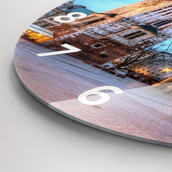 Round glass wall clock Main Market Square in Krakow