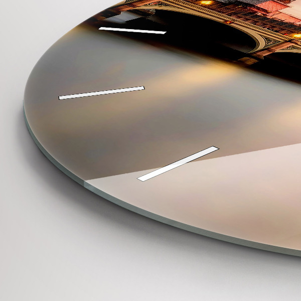 Round glass wall clock Big Ben London panorama