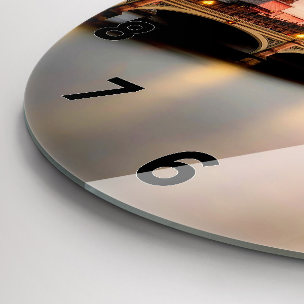 Round glass wall clock Big Ben London panorama