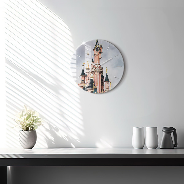 Round glass wall clock Disneyland Paris Castle
