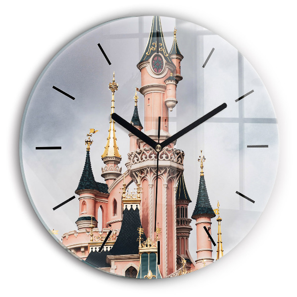Round glass wall clock Disneyland Paris Castle