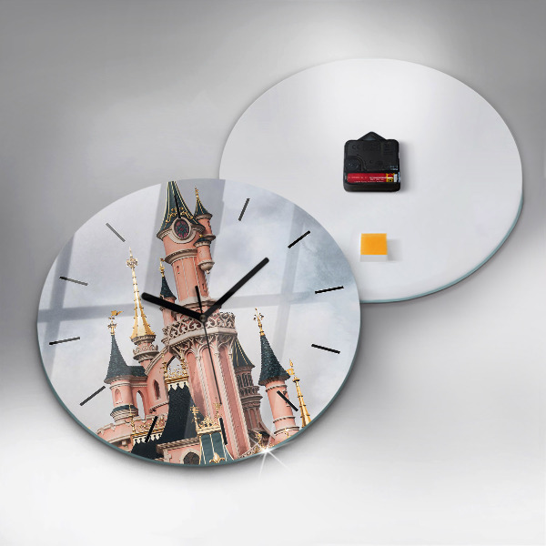 Round glass wall clock Disneyland Paris Castle