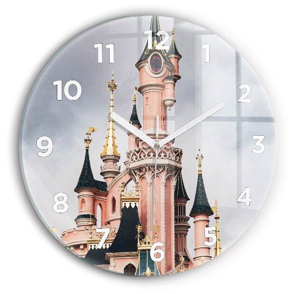 Round glass wall clock Disneyland Paris Castle