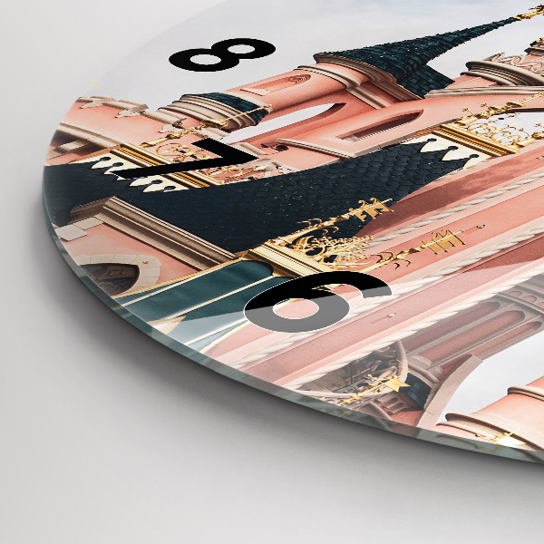 Round glass wall clock Disneyland Paris Castle