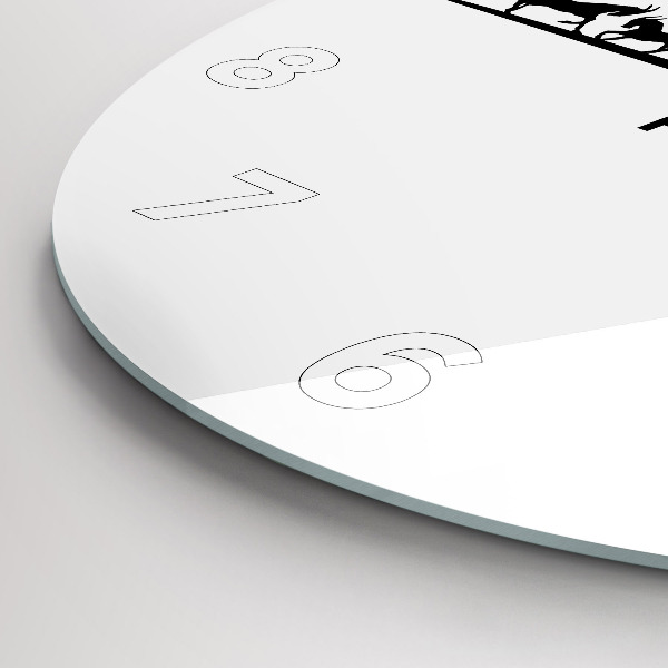 Round glass wall clock Poznan panorama graphics