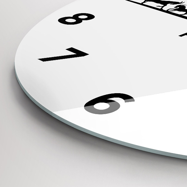 Round glass wall clock Poznan panorama graphics