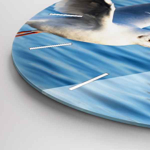 Round glass wall clock Seagulls in Gdynia
