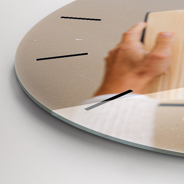 Round glass wall clock A moment with a book