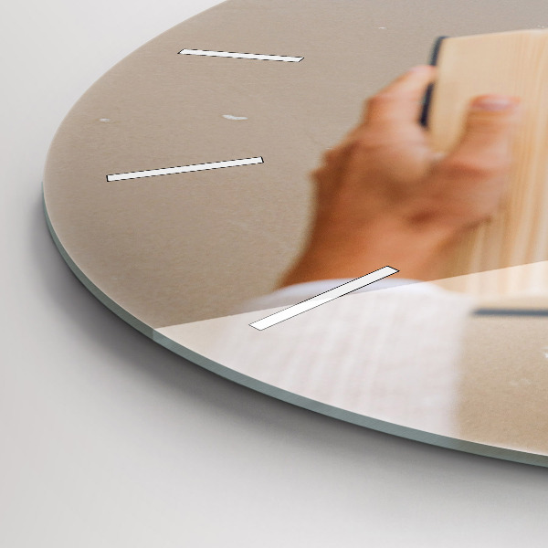 Round glass wall clock A moment with a book