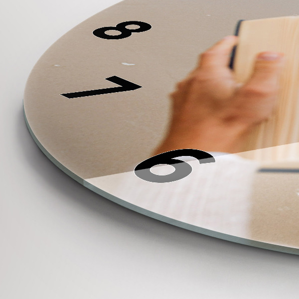 Round glass wall clock A moment with a book