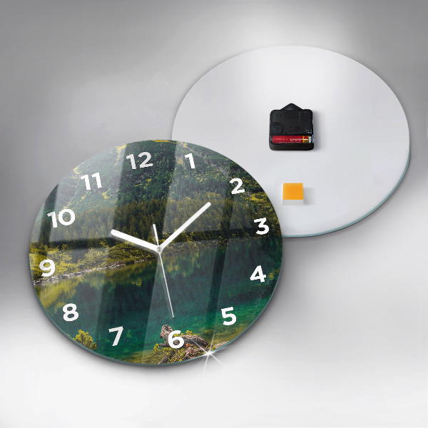 Round glass wall clock Morskie Oko in the Tatra Mountains