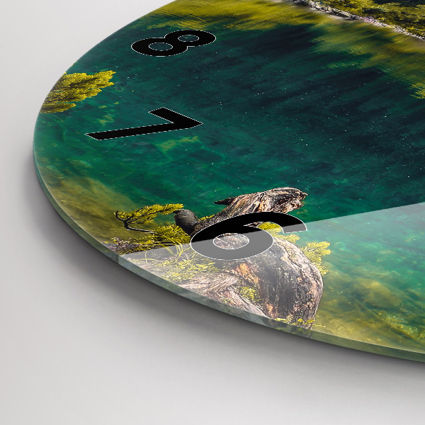 Round glass wall clock Morskie Oko in the Tatra Mountains