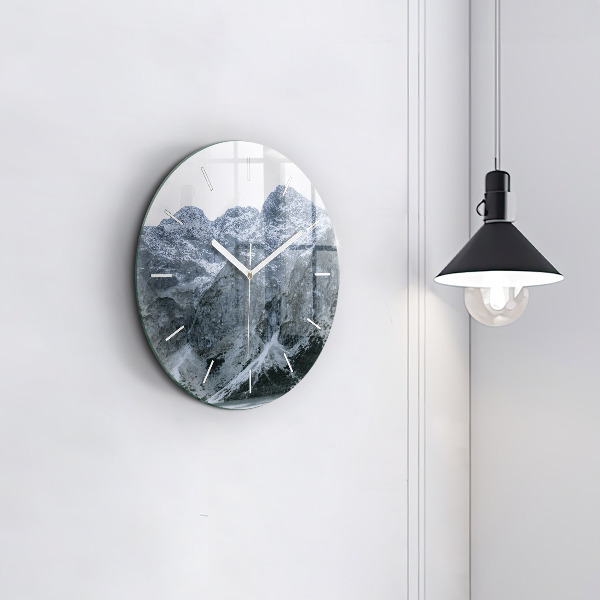 Round glass wall clock Morskie Oko in the Tatra Mountains