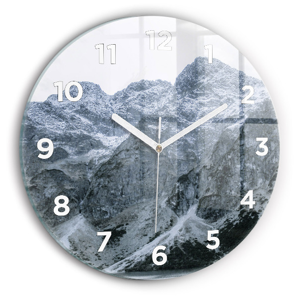 Round glass wall clock Morskie Oko in the Tatra Mountains