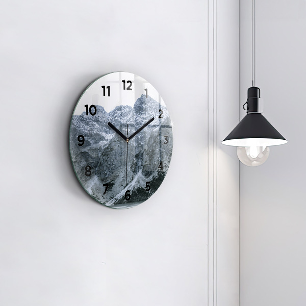 Round glass wall clock Morskie Oko in the Tatra Mountains