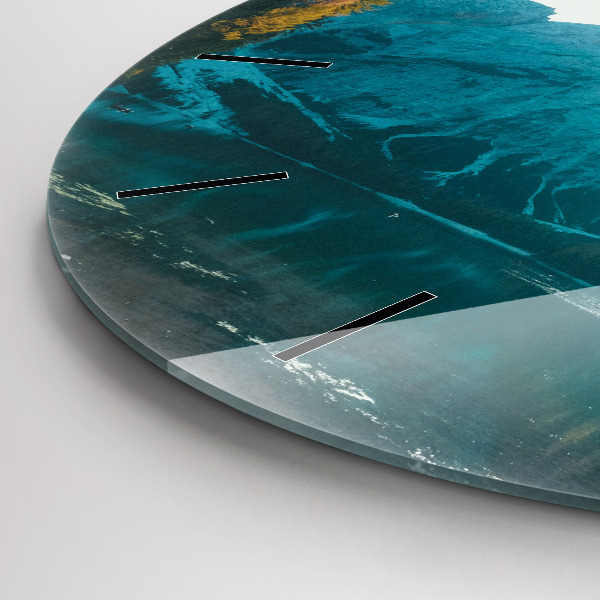 Round glass wall clock Mountain and river in Poland