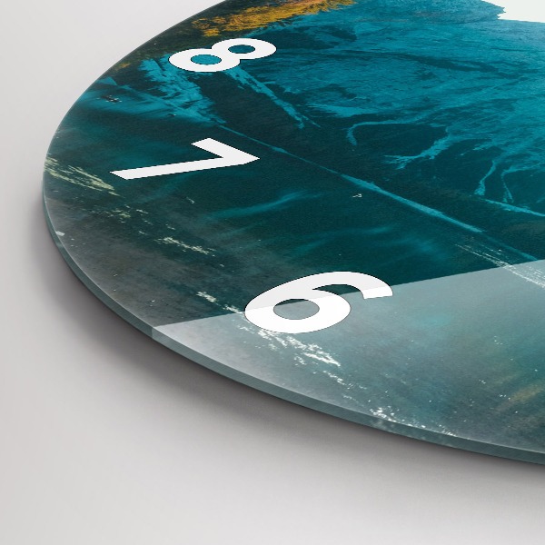 Round glass wall clock Mountain and river in Poland