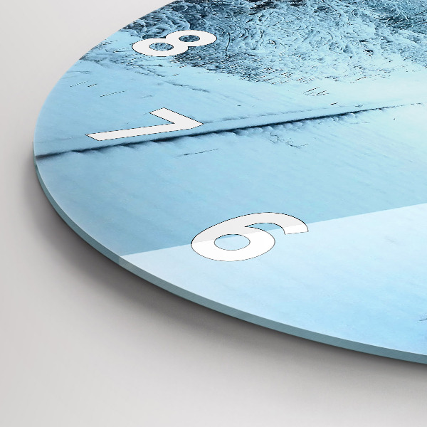 Round glass wall clock Deer on the tracks