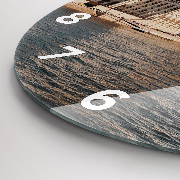 Round glass wall clock Parliament in Budapest