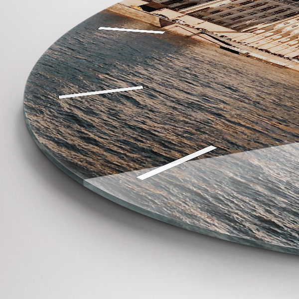 Round glass wall clock Parliament in Budapest