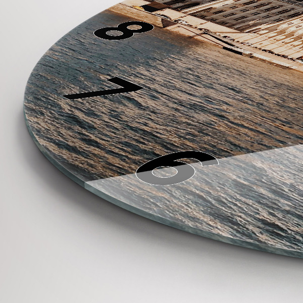 Round glass wall clock Parliament in Budapest