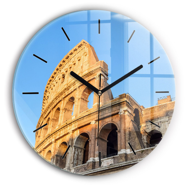 Round glass wall clock Colosseum in Rome