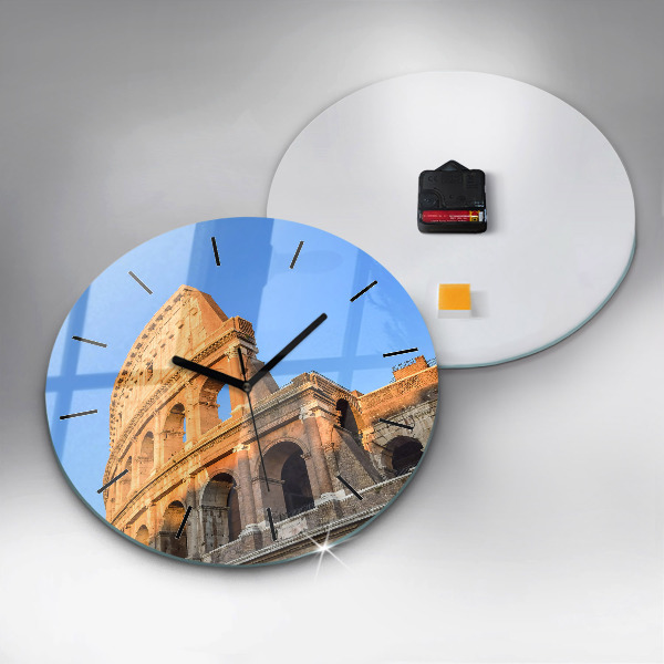 Round glass wall clock Colosseum in Rome