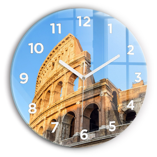 Round glass wall clock Colosseum in Rome