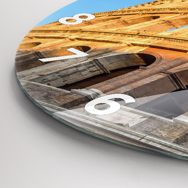 Round glass wall clock Colosseum in Rome
