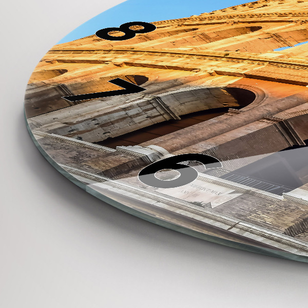 Round glass wall clock Colosseum in Rome