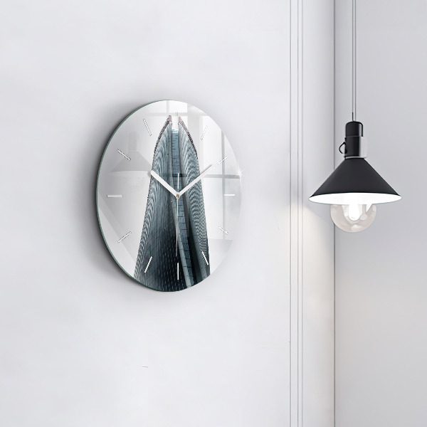 Round glass wall clock Skyscraper in Milan