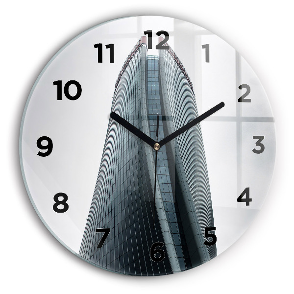 Round glass wall clock Skyscraper in Milan