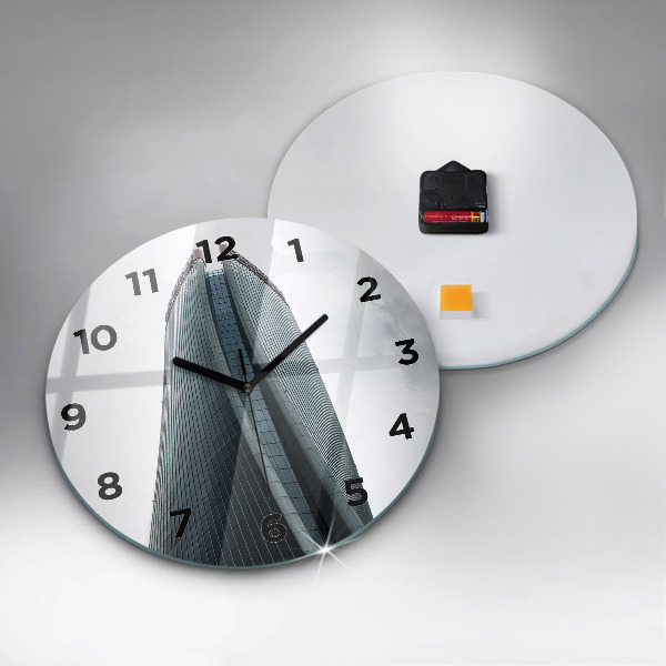 Round glass wall clock Skyscraper in Milan