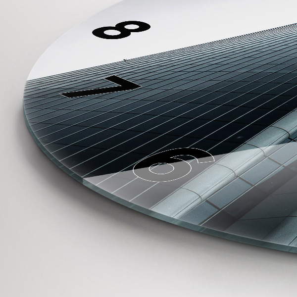 Round glass wall clock Skyscraper in Milan