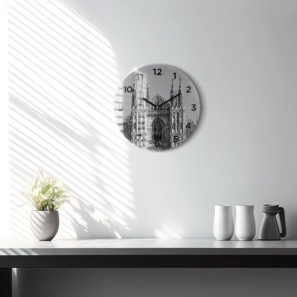 Round glass wall clock Milan Cathedral