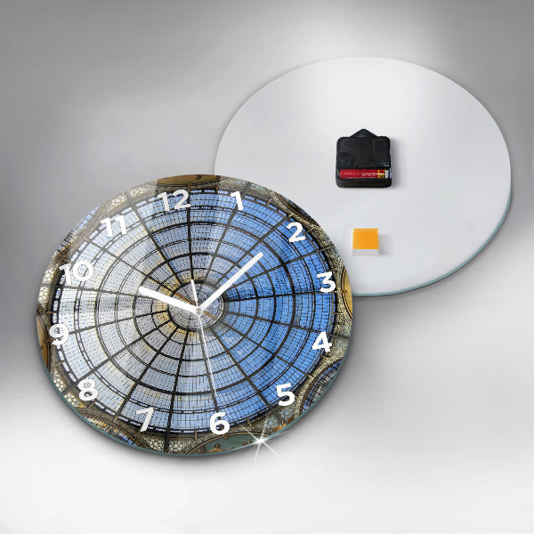 Round glass wall clock Shopping mall in Milan
