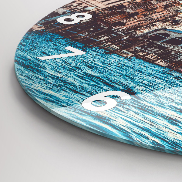 Round glass wall clock Rialto Bridge in Venice