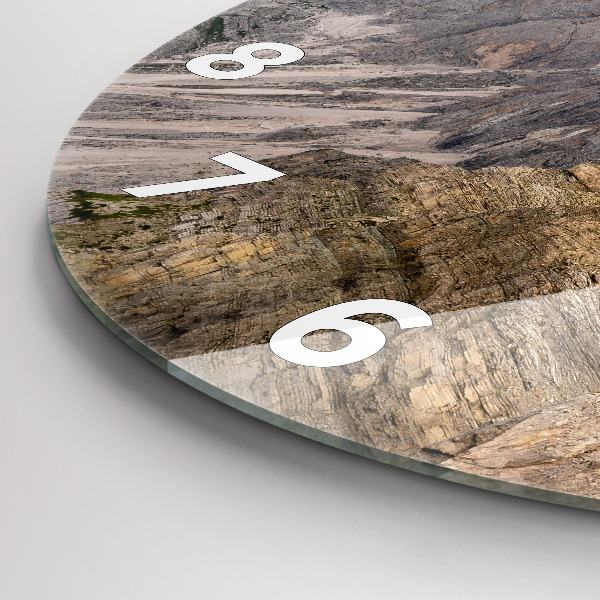 Round glass wall clock Rocky Mountains