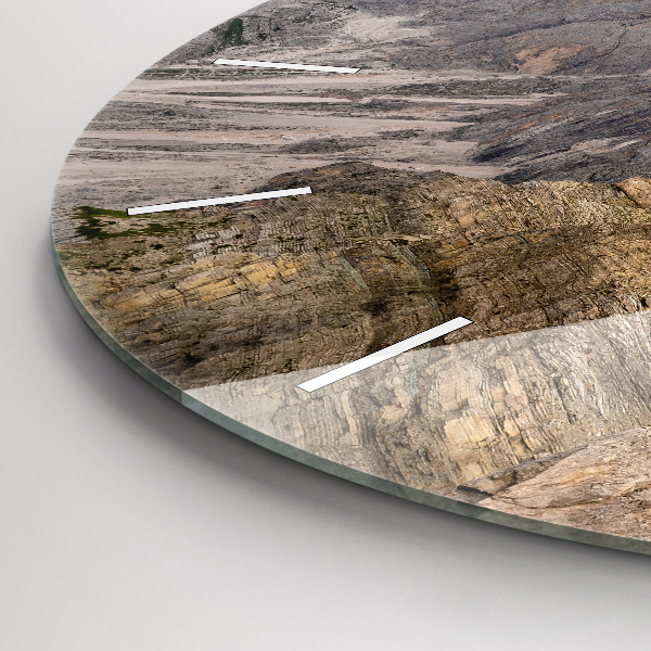Round glass wall clock Rocky Mountains