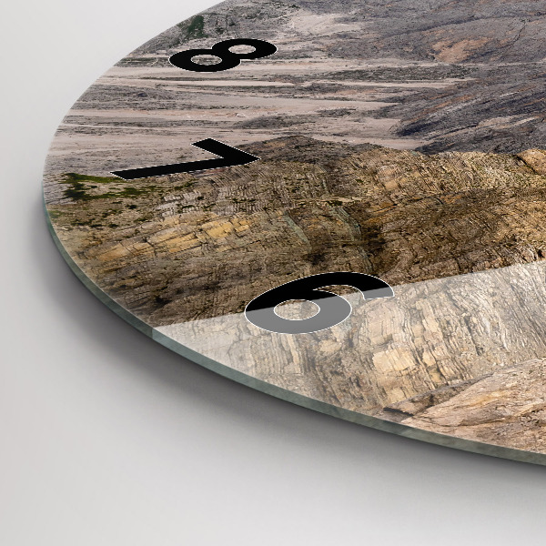 Round glass wall clock Rocky Mountains