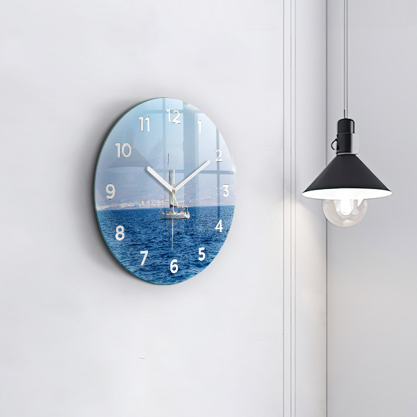 Round glass wall clock Yacht in Tenerife