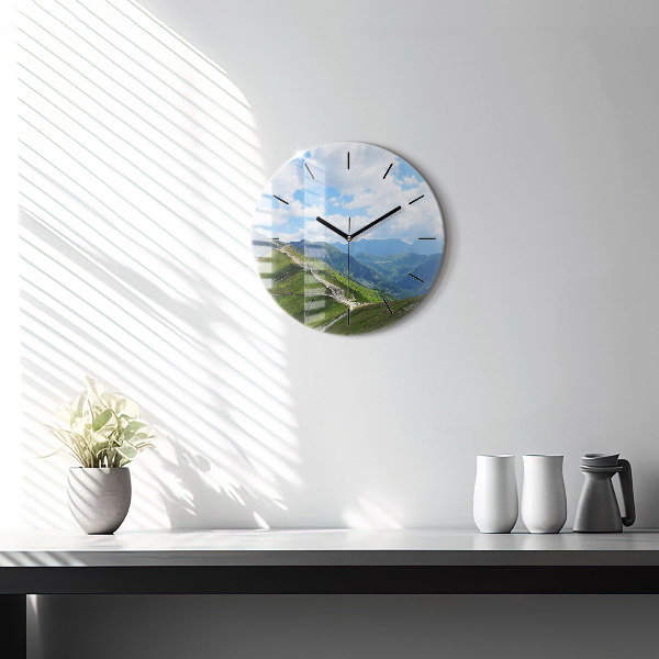 Round glass wall clock Kasprowy Wierch Zakopane