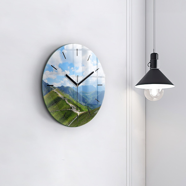 Round glass wall clock Kasprowy Wierch Zakopane