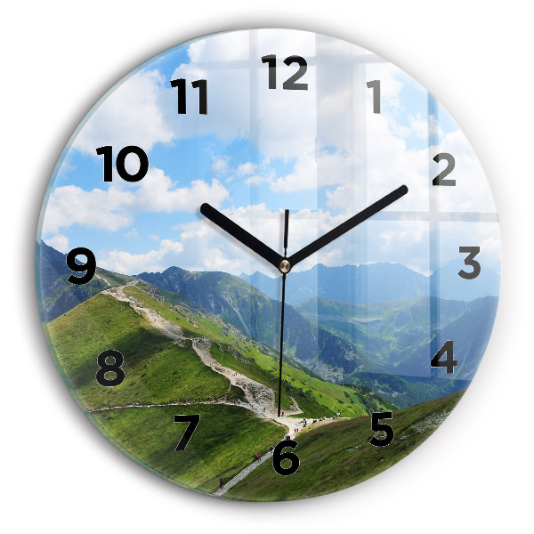 Round glass wall clock Kasprowy Wierch Zakopane
