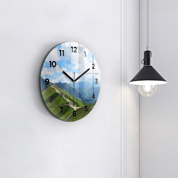 Round glass wall clock Kasprowy Wierch Zakopane