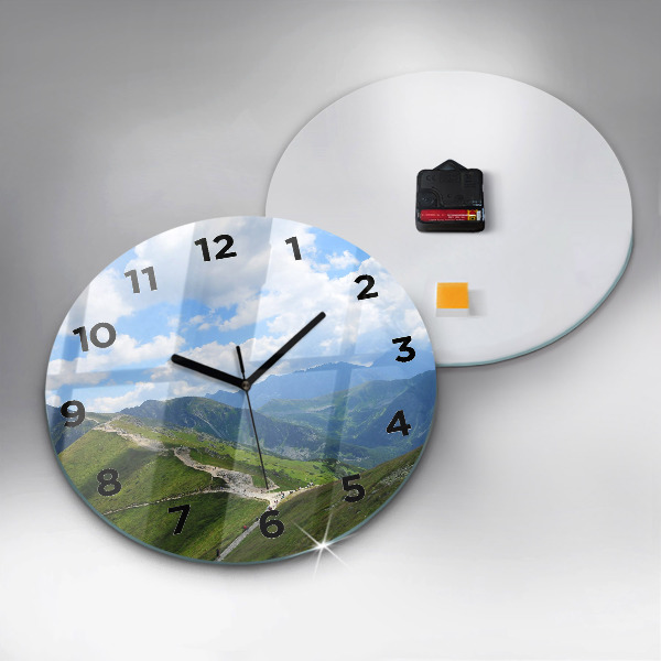Round glass wall clock Kasprowy Wierch Zakopane